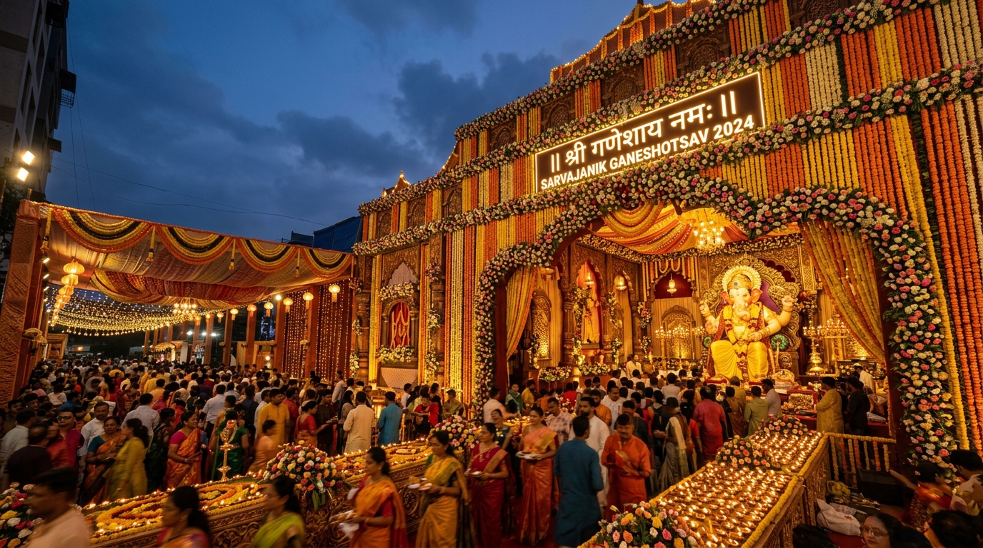 Ganesh Festival Pandal Celebration